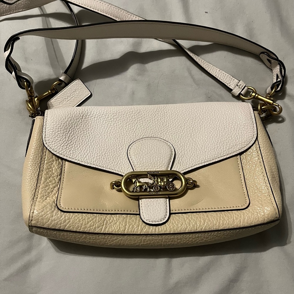 Coach cream and white crossbody bag